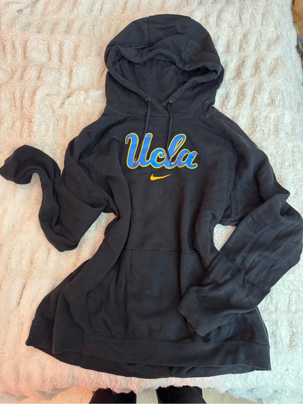 Nike Black Hoodie with Blue and Gold Script